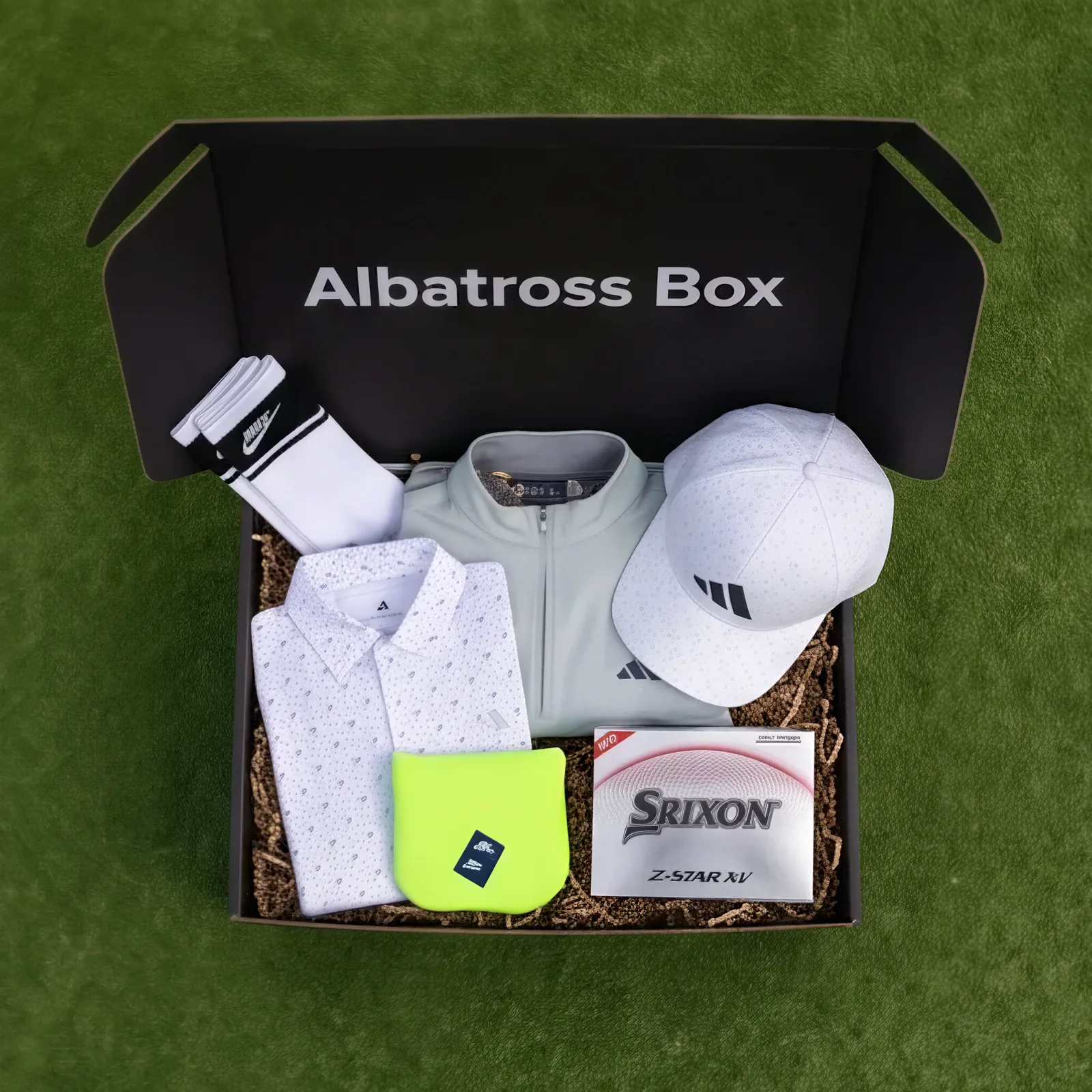 Albatross Box contents laid out flat