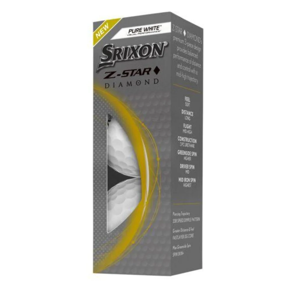 Srixon Z-Star Diamond golf balls, 3-ball sleeve